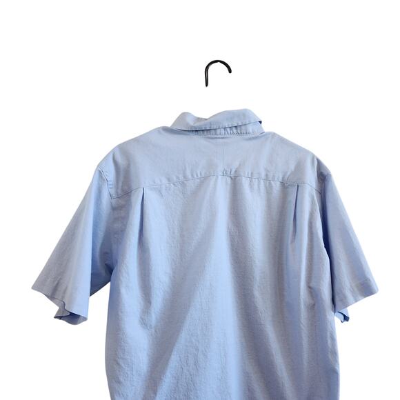 Daniel Cremieux Short Sleeve Cotton Button Down Shirt Collared Blue Size Large - Picture 5 of 7